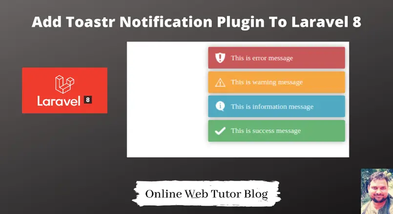 Toastr plugin notification implementation to laravel 8