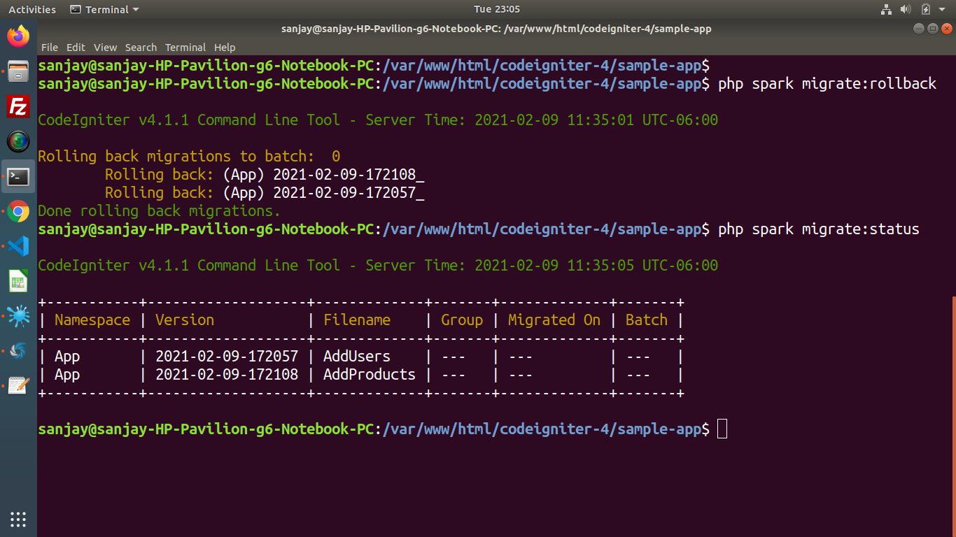 Concept of Migration in CodeIgniter 4 Tutorial