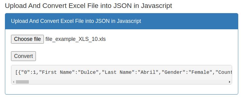 json to excel converter online