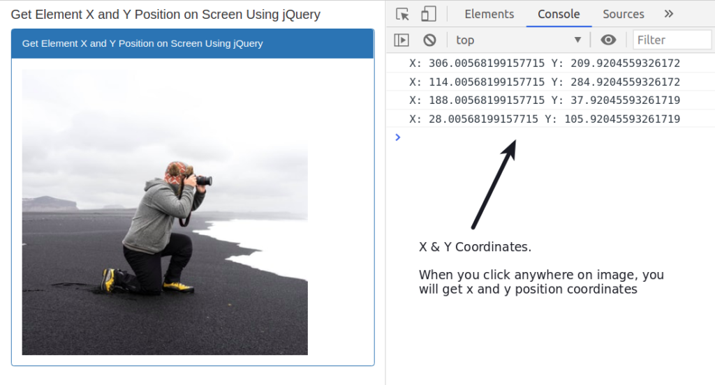 get-element-x-and-y-position-on-screen-using-jquery