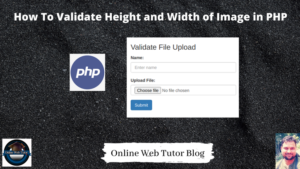 How To Validate Height and Width of Image in PHP