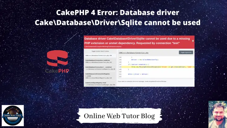 CakePHP 4 Error: Database driver Cake Database Driver Sqlite cannot be used