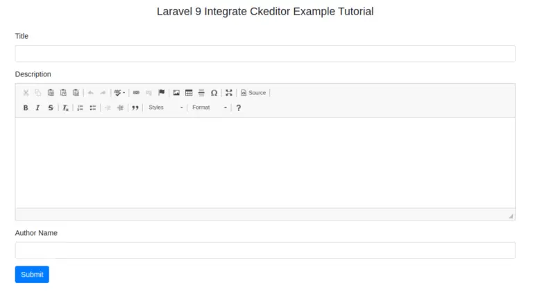 Laravel 9 How To Integrate Ckeditor Example Tutorial