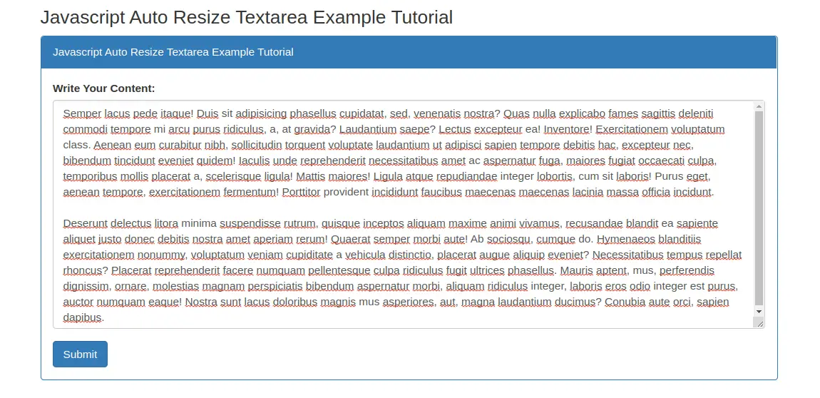 Javascript How To Create Auto Resize Textarea Example Tutorial