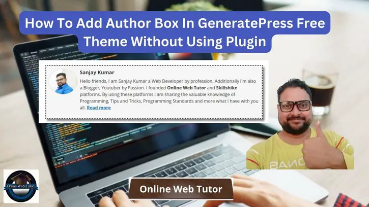 How To Add Custom Author Box In Free GeneratePress Theme